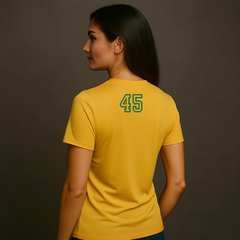 SLU Women's Lacrosse V Neck  Oxymesh Gold Tee Shirt (Saint Leo Collection)