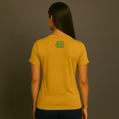 SLU Women's Lacrosse V Neck  Oxymesh Gold Tee Shirt (Saint Leo Collection)
